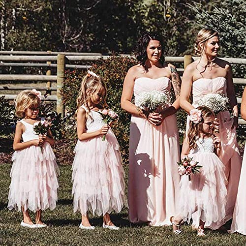 Topmaker Backless A-line Lace Back Flower Girl, Non-Beaded-Long-Pink, Size 3T - Thumbnail 7