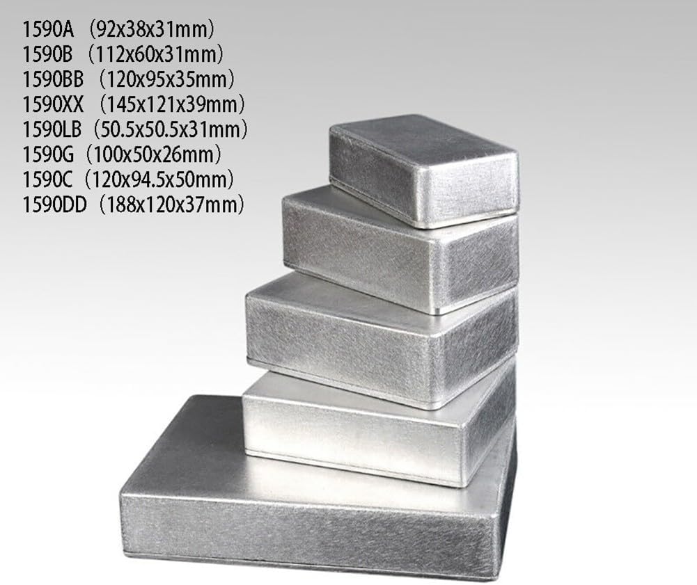 Die-Cast Aluminum Project Box Electronic Enclosure Metal Instrument Case Housing with IP54 Protection Multiple Sizes Silver 2Mm Thickness(1590C（120x94.5x50mm）)