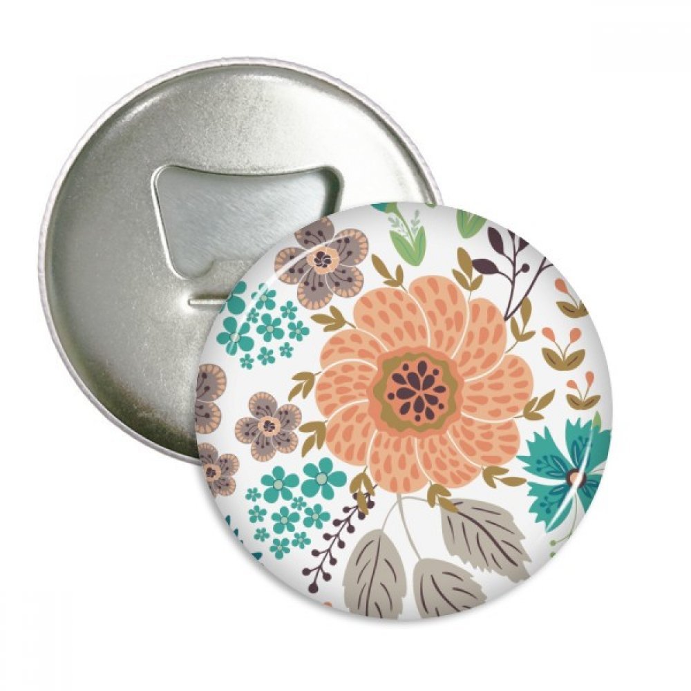 Ouvre-bouteille aimant de réfrigérateur fleur d'oranger lot de 3 badges ronds en argent pour cuisine