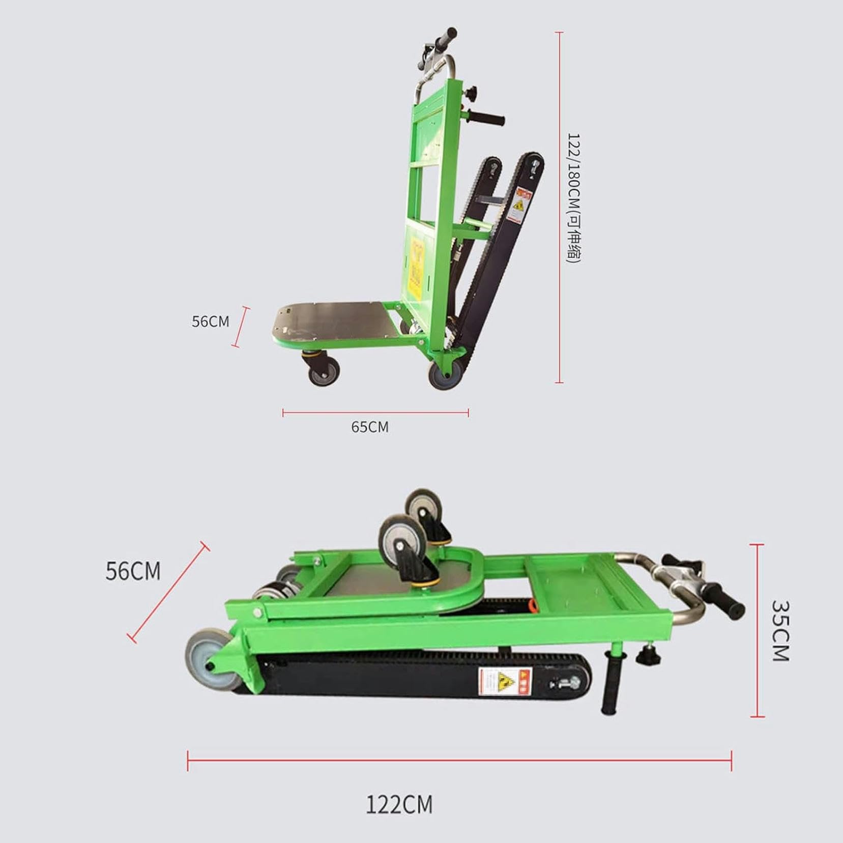 Carrello Elettrico per Salire Le Scale, Pieghevole, capacità di Carico Massima di 200 kg, Utilizzato per Lo Spostamento di Mobili, Elettrodomestici Pesanti, Materiali da Costruzione~/