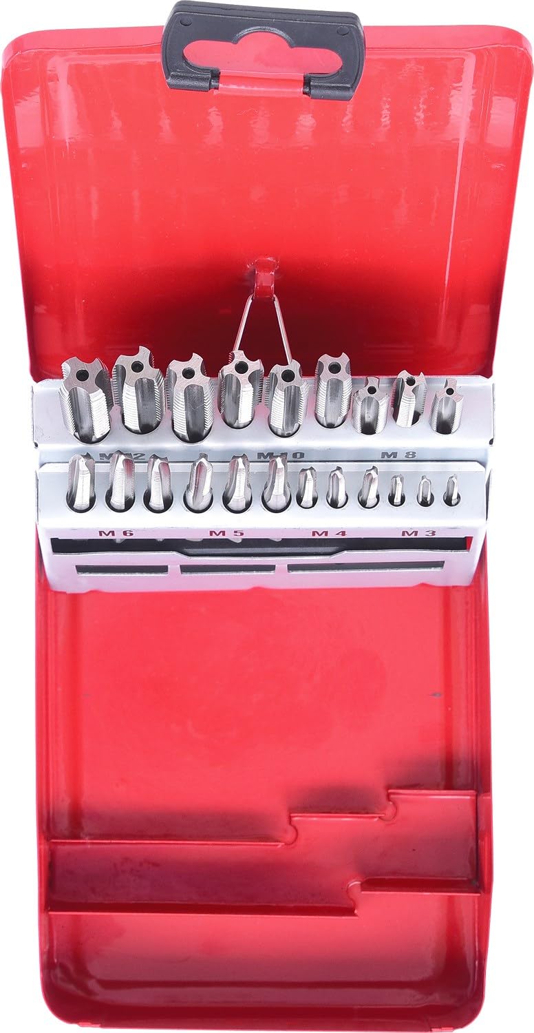 KS TOOLS 336.0621 Jeu De Tarauds Hss En 3 Passes, M3 À M12 - Résistante Aux Hydrocarbures Gris