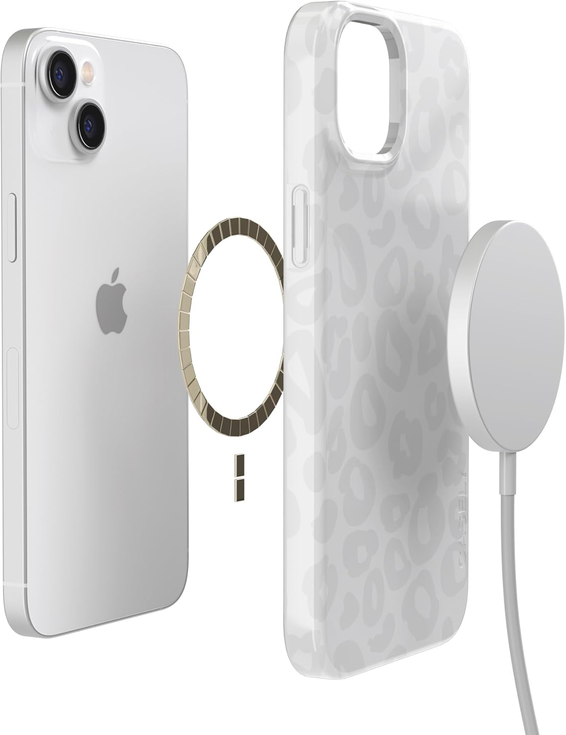 Casely iPhone 14 Case | Into the Wild | White Snow Leopard | Compatible with MagSafe | Classic Ultra Slim Design