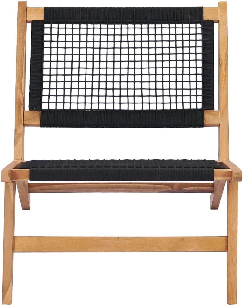 Sun Lounger with Footrest,Outdoor Lounge Chairs,Patio Lounge Chair,Sunbathing Recliner,Beach Lounge Chair,Backyard Furniture,for Patio,Beach,Balcony,Poolside,Backyard, Solid Teak Wood and Rope