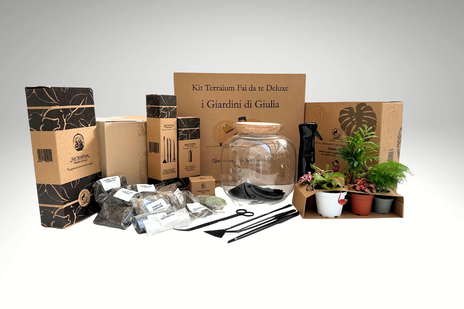 Kit Terrarium Fai Da Te Master: Contenitore in Vetro, 26 cm Circonferenza, 27 cm Altezza, Tappo in Sughero