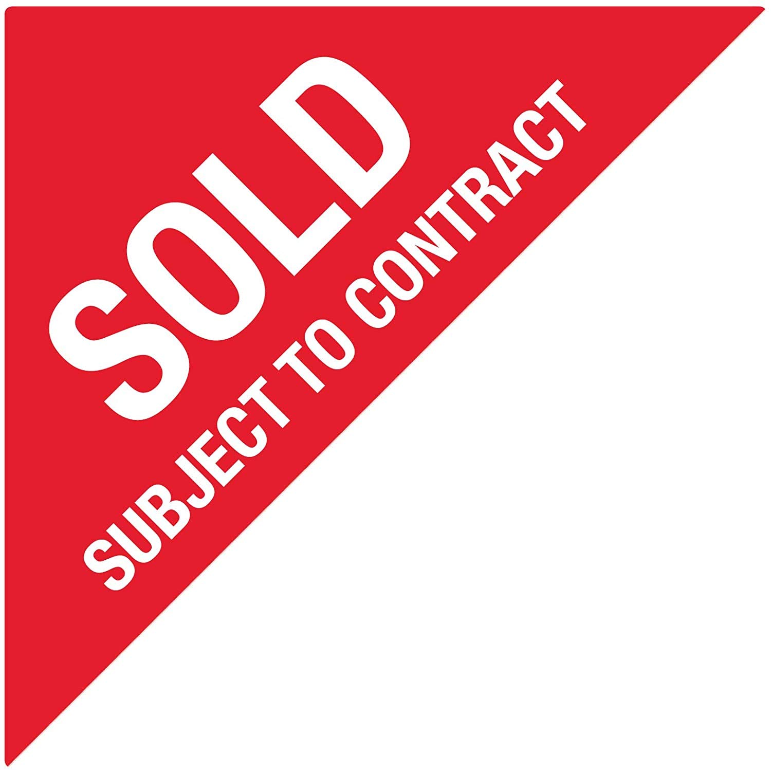 Estate Agent Stickers – Pack of 24 Red 67 x 67 x 94mm Triangles Removable Adhesive Coloured Sticky Labels Self Adhesive Easy Peel Labels Stickers Sticky Paper - Sold Subject to Contract