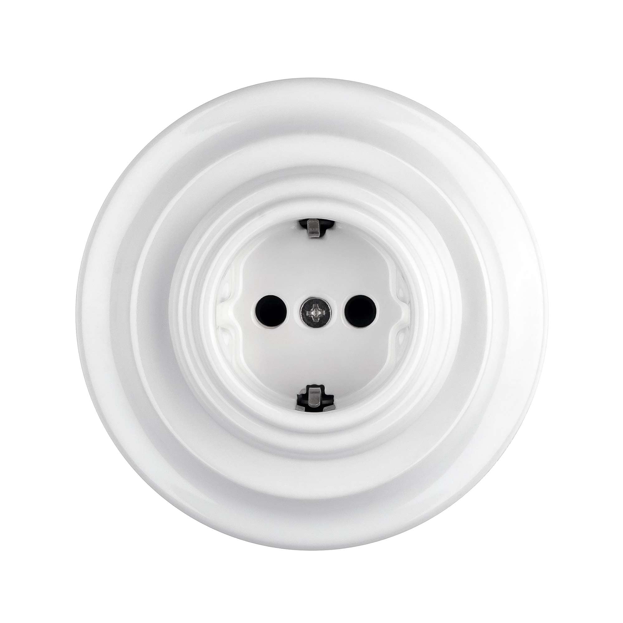 Lightstock Lot de 3 prises encastrées rétro en porcelaine UP1-W3 (blanc)