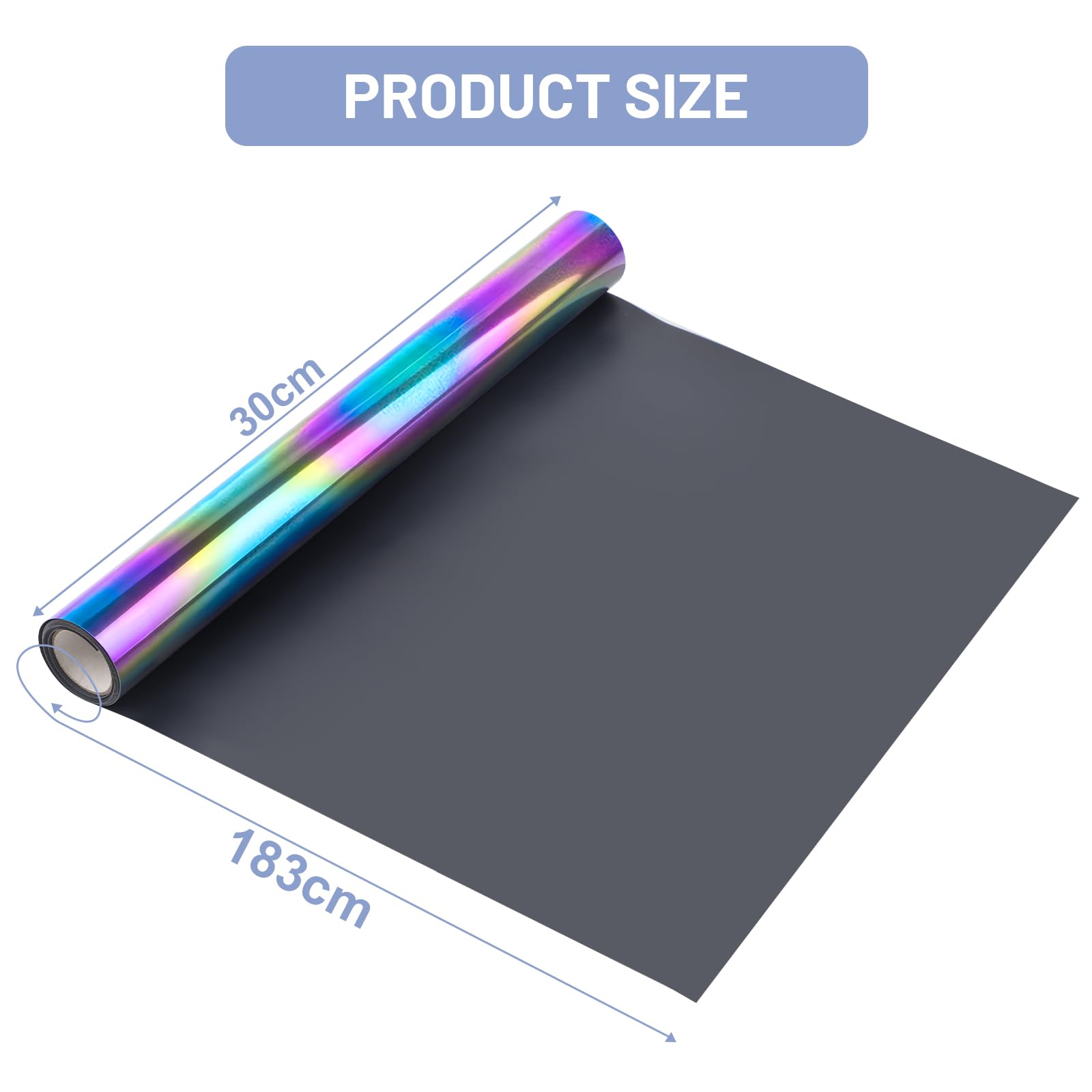 Pellicola Riflettente Arcobaleno Per Plotter Da Taglio - Vinile Termoadesivo 30,5x150 Cm Per T-shirt - Foto 2