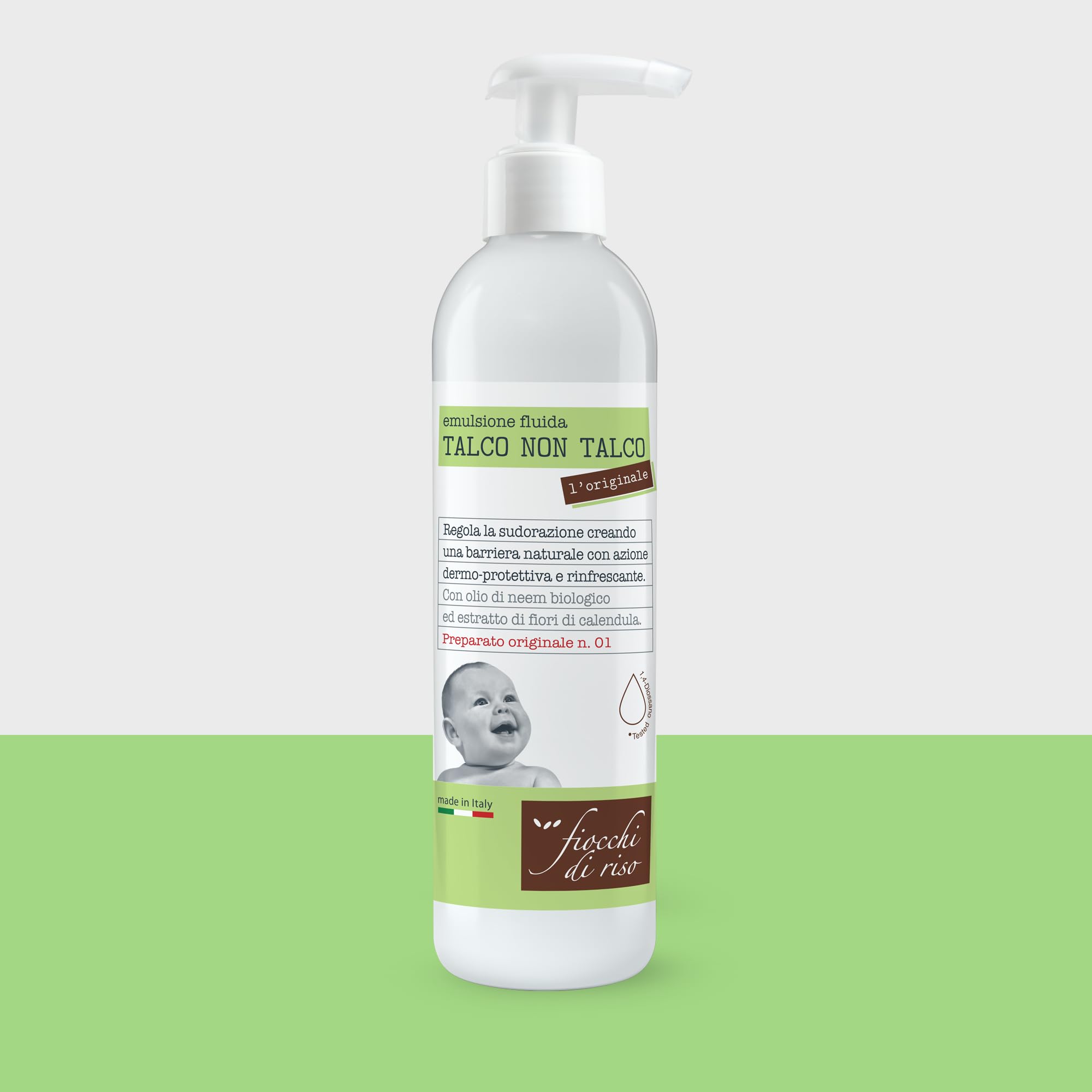 Fiocchi di Riso - Talco NON Talco ORIGINALE - 240ml - SUDORAZIONE E ZANZARE - Crea una barriera naturale con profumazione sgradita alle zanzare