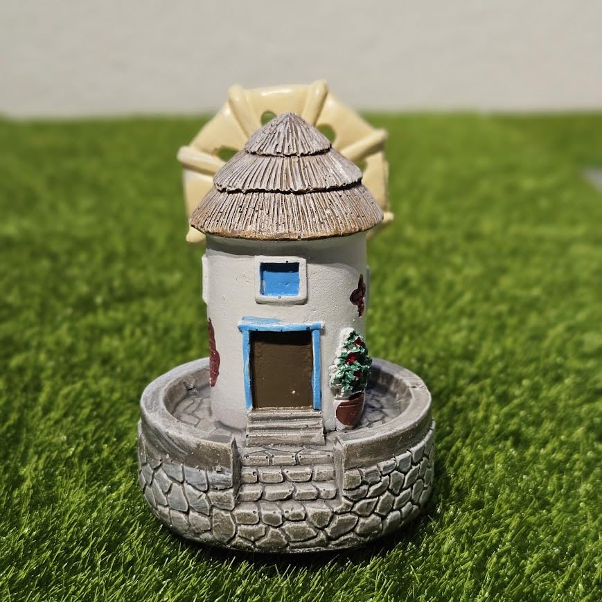 Image of Miniature Resin Windmill Garden Miniatures Tray Garden Figurine Dollhouse Accessory