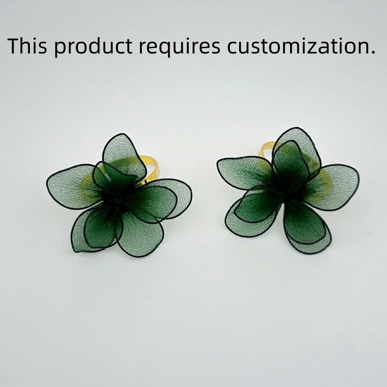 Réutilisable Lot de 100 Ronds De Serviette Personnalisés a Double Couche en Forme De Fleur 3D Vert pour Banquets D'Hôtels Festivals Fêtes Et Célébrations