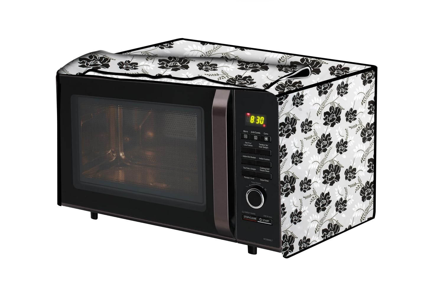 The Furnishing Tree OTG cover compatible for Morphy Richards 60 Liters OTG 60RCSS, Waterproof, Dustproof, Wipeable, Cover Size In CM: (65x45x33), Analog Pattern Black — Amazon image 10