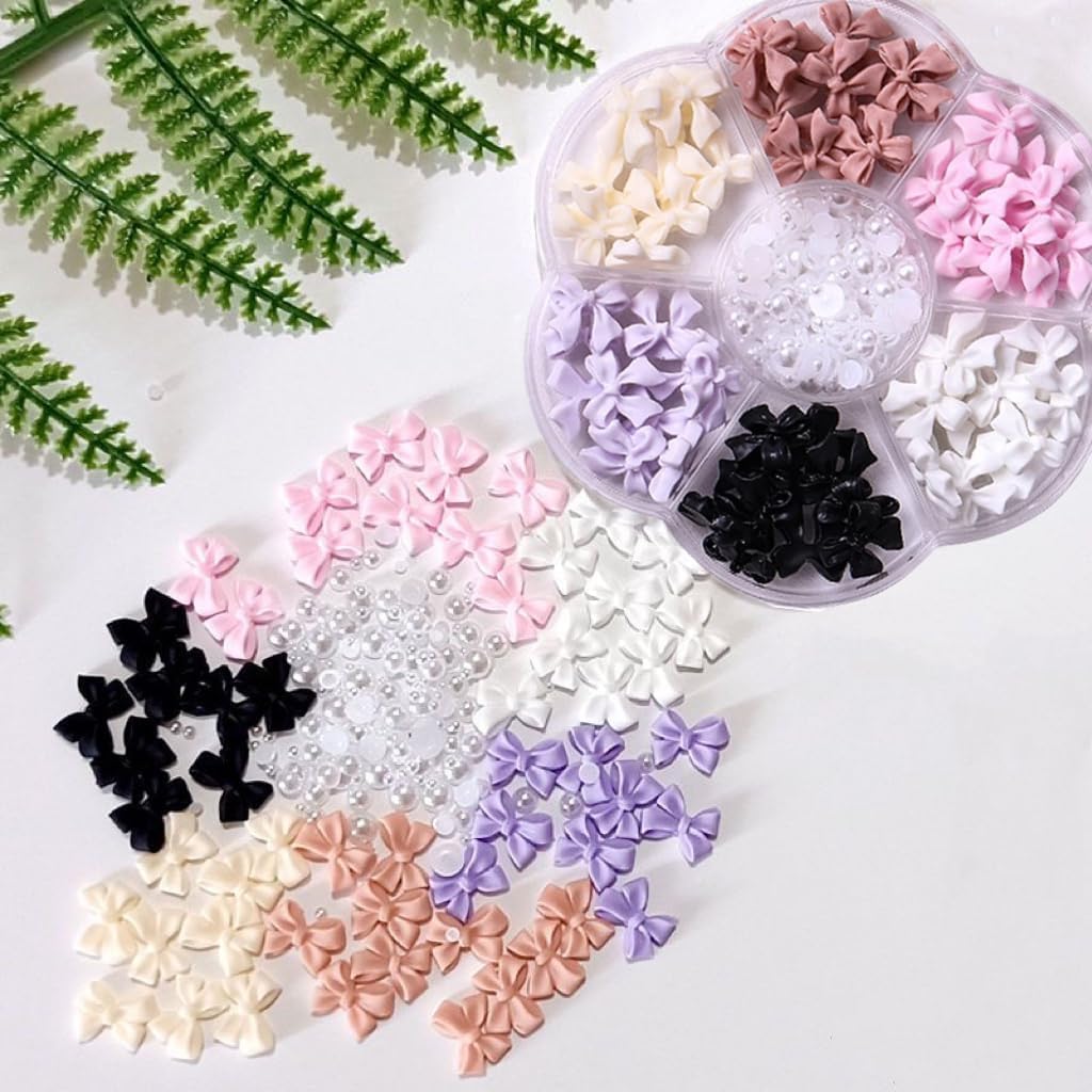 Colorful Bow-Knot Nail Stud Rhinestones Crystal, 3D Bow-Knot Nail Charms Set for Nail Stones Design DIY Decoration Jewel Stones Nail Art Rhinestones Foot, Hand and Nail Care and Polish, Nail Charms