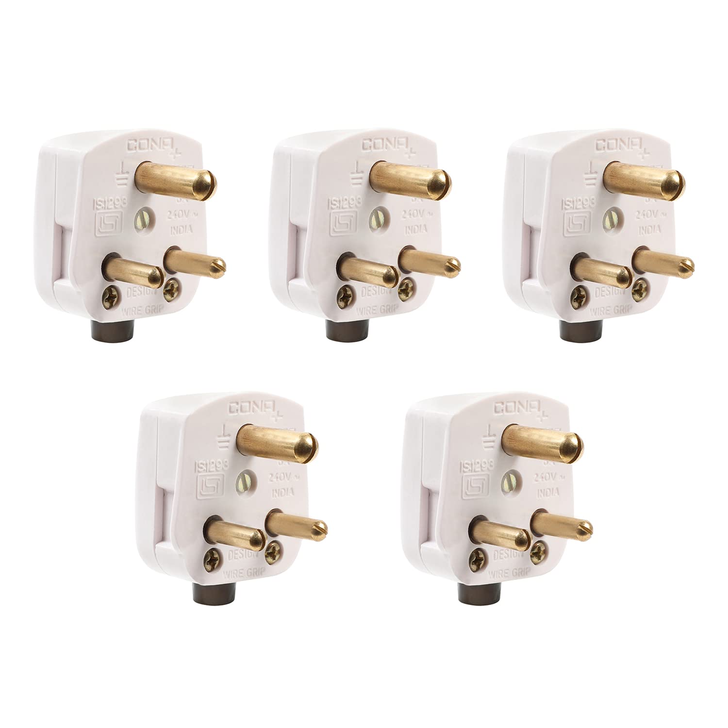 CONA 1986 Deluxe 3 Pin Plug Top 6A, 240V-White|3 Pin Top|Electrical Top - Pack of 5-image-48