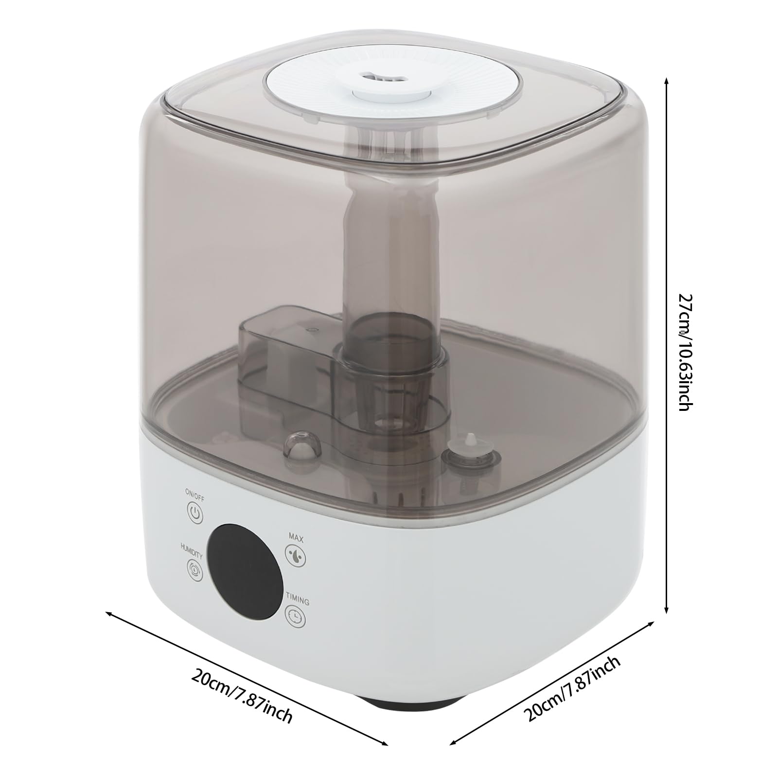 Nawilżacz powietrza do sypialni, 5 l, z pilotem zdalnego sterowania, obrotowa dysza parowa o 360°, Smart Control, dla niemowląt, pokoju dziecięcego, roślin
