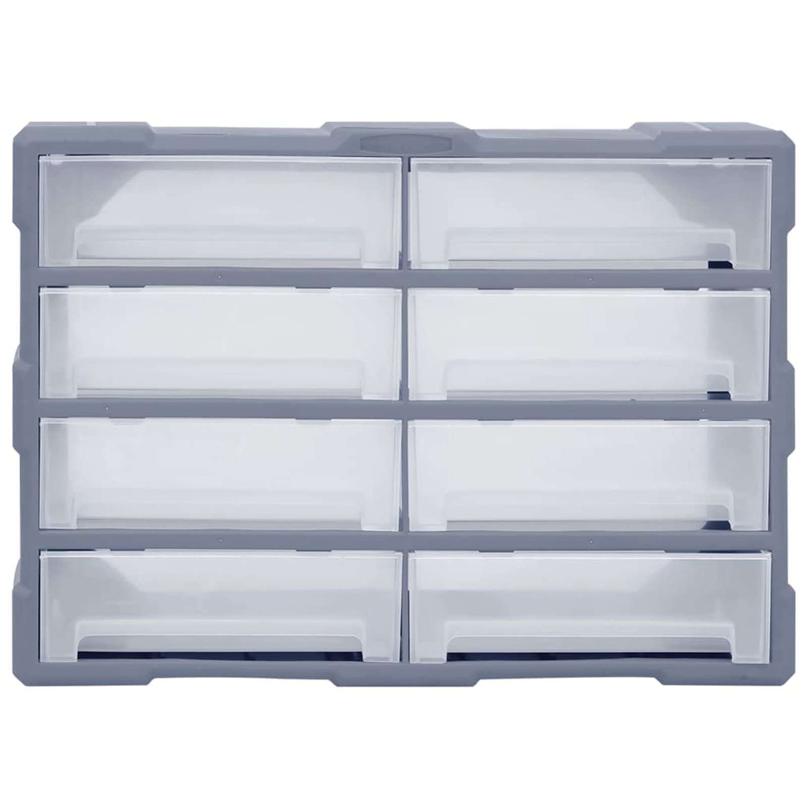 Tidyard Organizador Multicajones con 8 Cajones Grandes Caja de Almacenamiento Taller Herramientas Armario Pared Caja de Manualidades Gris 52x16x37 cm