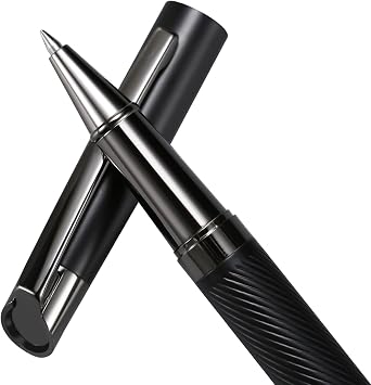 Rollerball Liquid Ink Signature Pens for Women Luxury Box Gel Black Ink Fancy Pen Refillable for Executive Office,Professional,Birthday Nice Gift Pen Set Black
