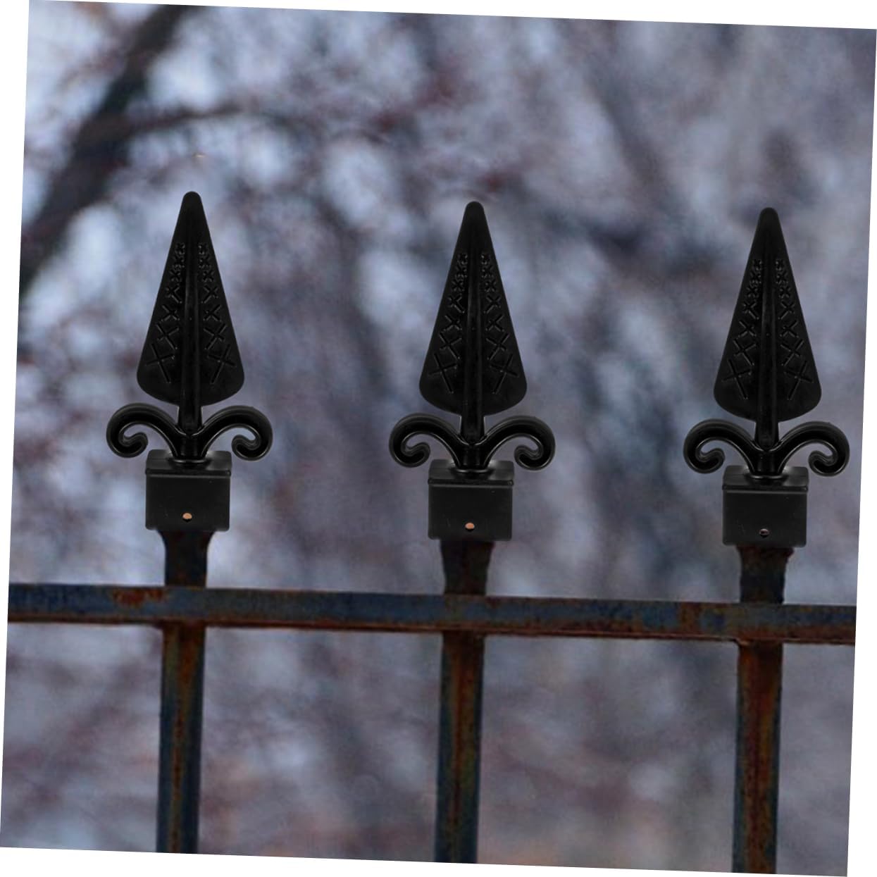 YARNOW 20pcs Plastic Decorative Fence Finials Elegant Garden Fence Toppers Durable Railing Caps for Anti-wear Design Black Color Finials