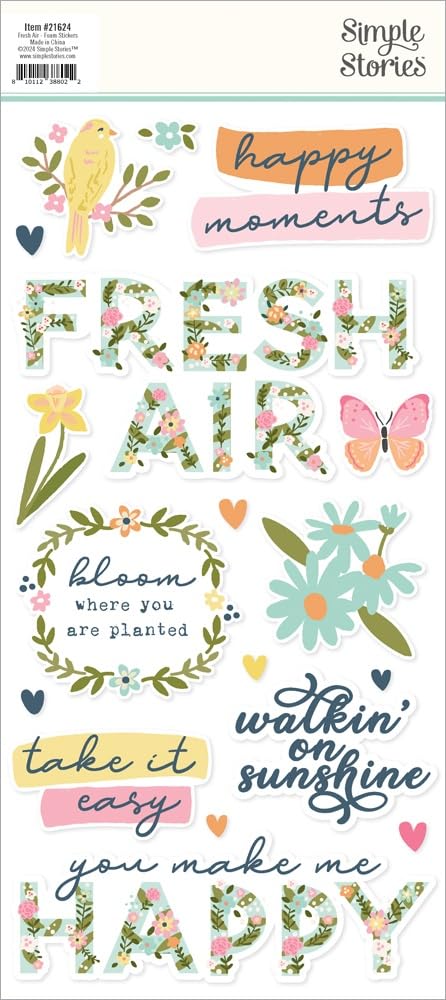 Simple Stories Fresh Air Foam Stickers-40/Pkg