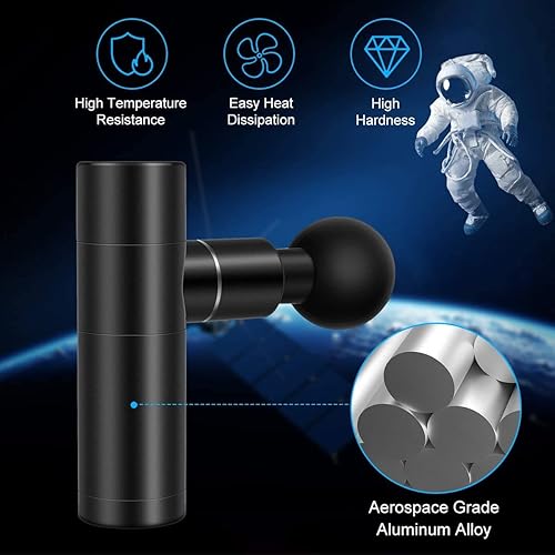 Miniatura 5 de YIGM Mini pistola de masaje portátil de percusión pistola de masaje eléctrica, masajeador portátil de cuerpo, cuerpo completo de aluminio, motor sin