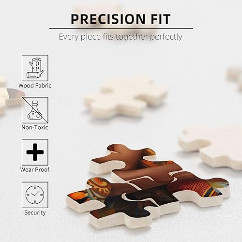 Miniatura 5 de Rompecabezas de pareja negra africana para adultos, rompecabezas de 500 piezas, divertido juego familiar, pintura al óleo, juguete educativo para