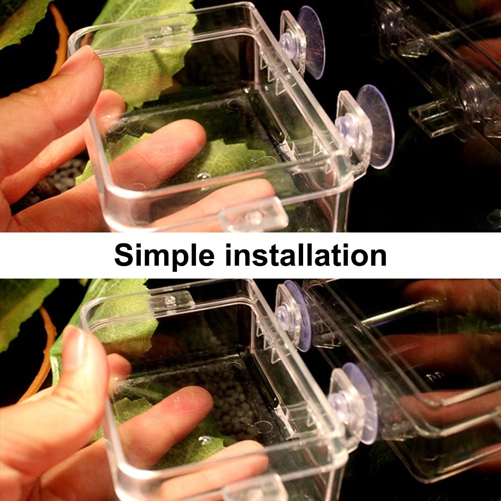 Reptile Feeder Dish, Anti-Escape Water Dish Bowl with 2 Suction Cup for Lizard Gecko - Image 4