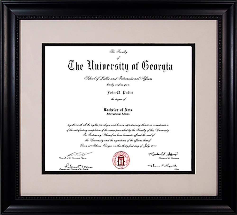 Classic Grey UGA Diploma Frame (Black)
