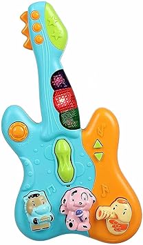 TROXWA Kids Musical Piano Guitar Toy with Light and Dazzling Sound (Pack of 1_Multi)