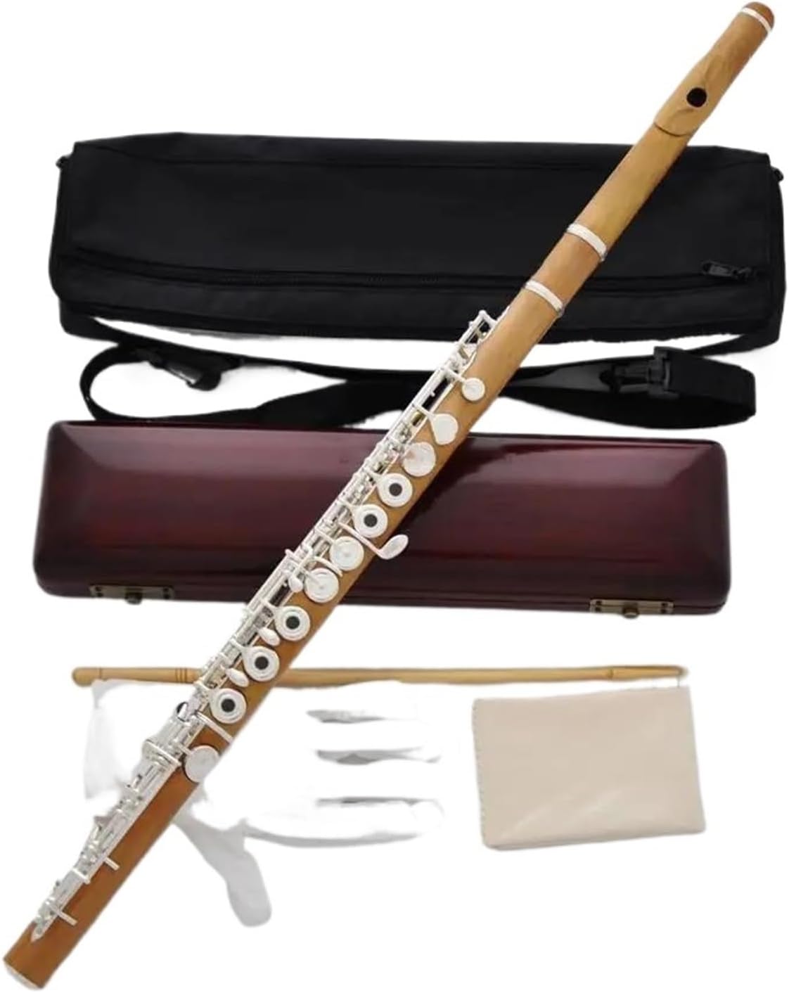 Fairyフルート・24K金メッキ・17キーH足部管・リングキー