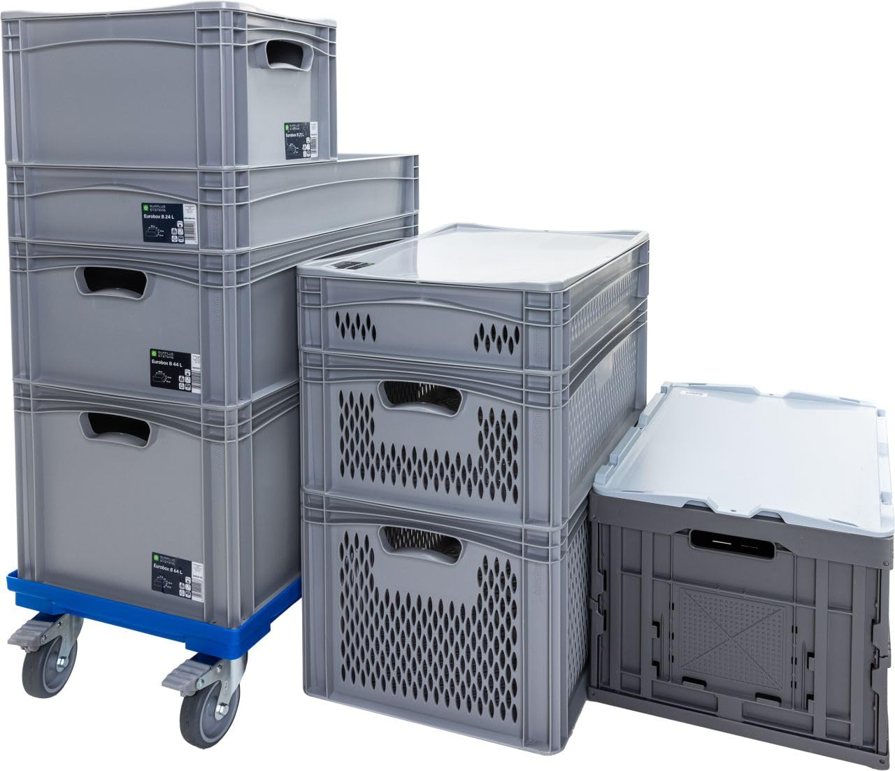 Surplus Eurobox B 60 x 40 x 32 cm Lagerkiste Transportbox Kunststoffbox Lagerbox, 604032BD-010