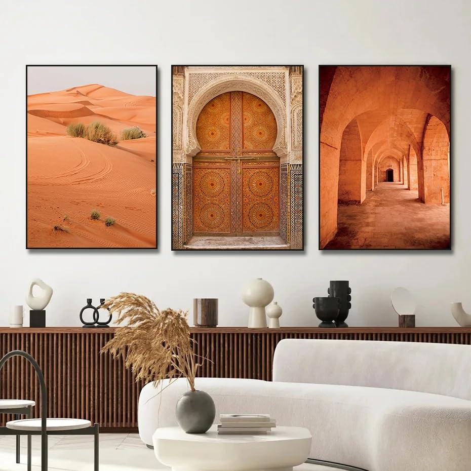 Affiche architecture Marrakech esprit bohème art terracotta apaisant
