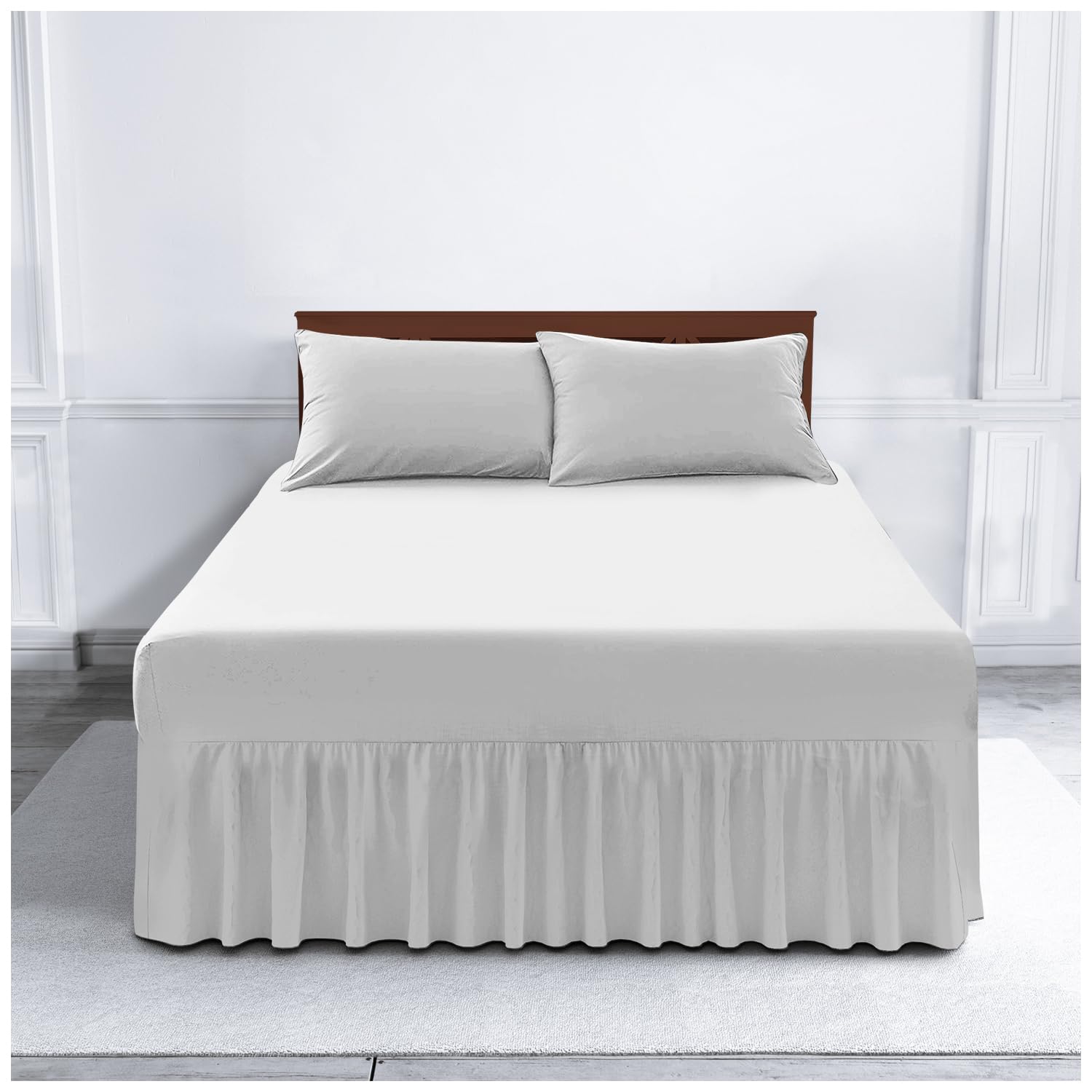 Gc Gaveno Cavailia White Gaveno Cavailia Luxury Non-Iron Percale Valance Sheet, Poly-Cotton, King