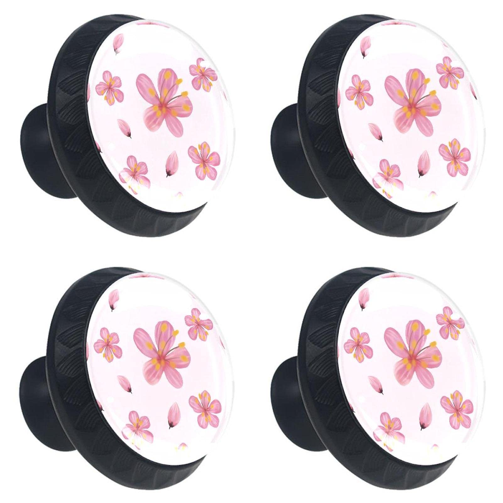 Boutons de tiroir en verre multicolores aux motifs de fleurs pour placard et buffet chic