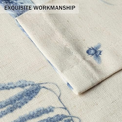 Leeva Linen Textured Window Valance Curtains, Blue Birds Design Rod Pocket Window Treatment For Cafe Restaurant - 1 Panel, 52 Inch Wide By 12 Inch Long #TOP4