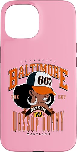iPhone 15 667 Area Code Baltimore Maryland Flag Blaq Girl Bmore Pride Case