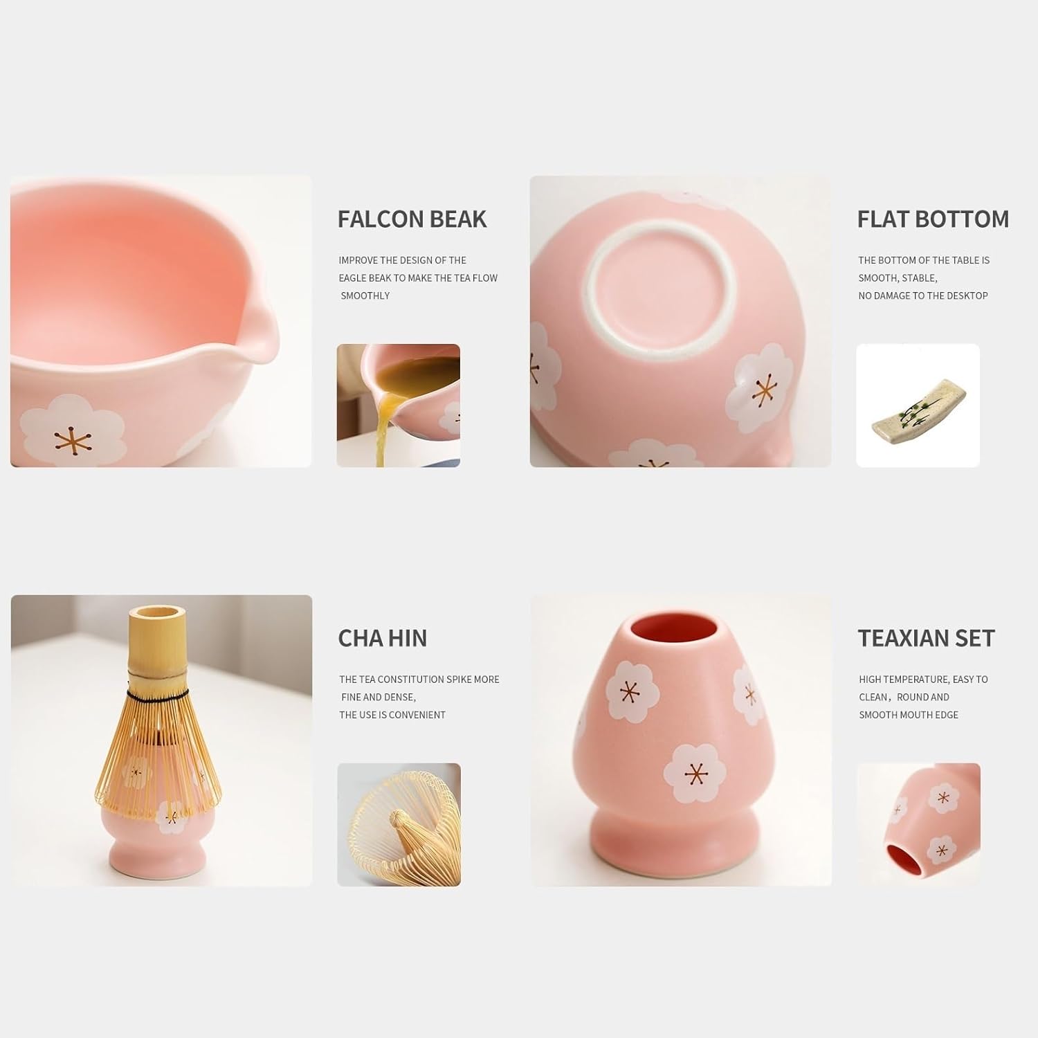 Japanese Matcha Tea Set 10 Pcs Ceramic Matcha Bowl, Ceramic Whisk Holder, Matcha Whisk, Scoop, Sifter, Matcha Caddy, Tea Making Kit, Handmade Japanese Tea Ceremony Matcha Tea Kit(5)