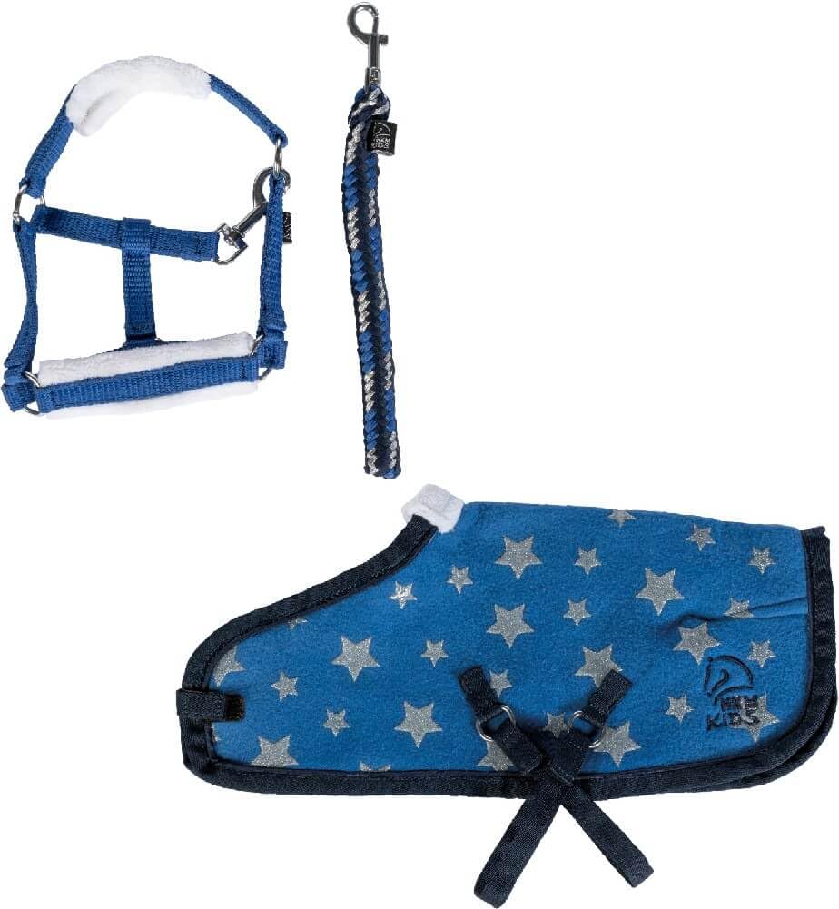 HKM Cuddle Pony Starset, Blau Mit Sternenmuster, One Size