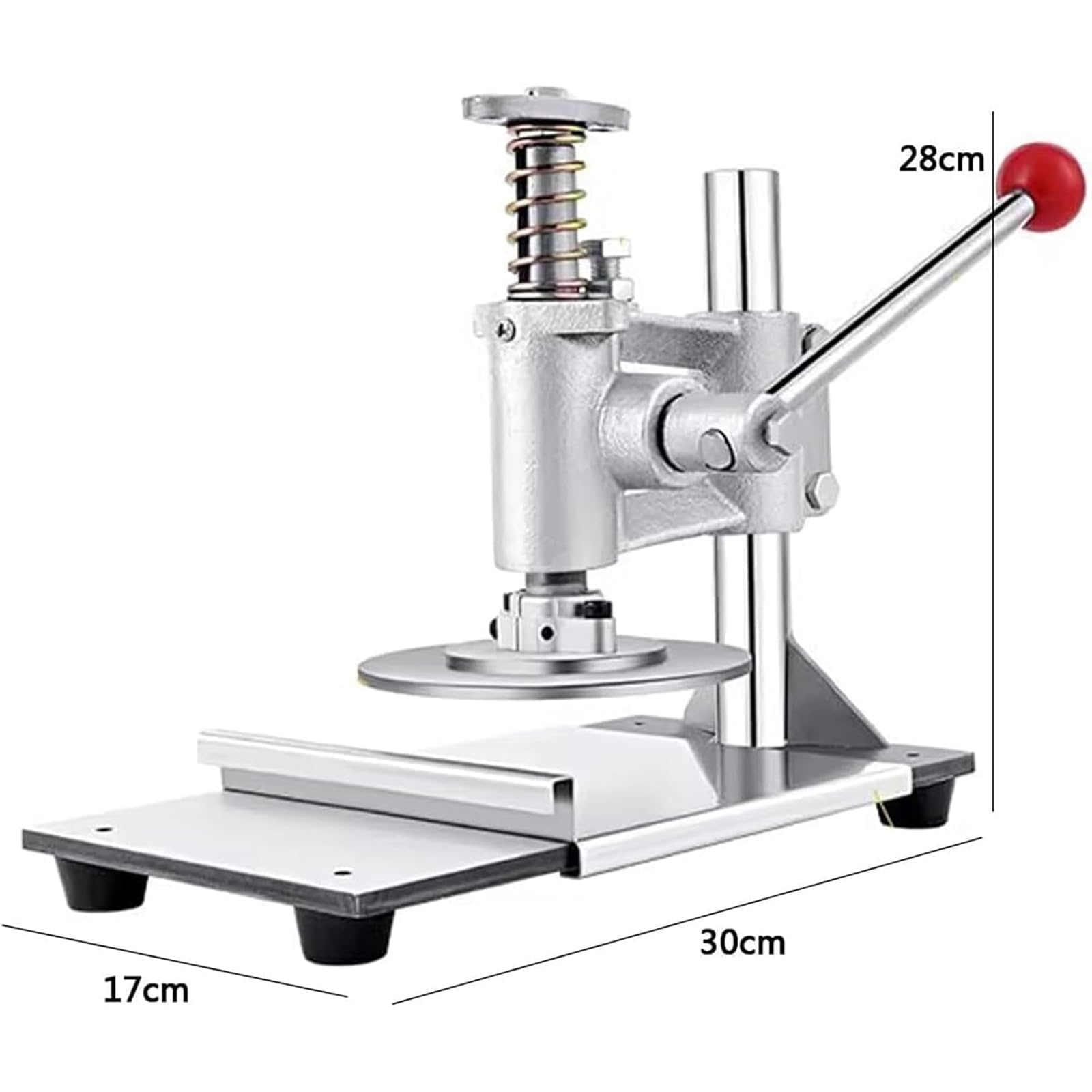Pressa per impasto per pizza, rullo manuale per pasta, spessore regolabile, struttura in acciaio inox, ideale per pizzerie e snack, opzioni di diametro di 12/14/16 cm