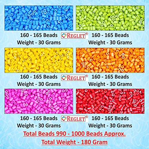 Image of 990 Pcs Pipe Beads for Jewellery Making Kit, DIY Plastic Beads for Bracelet Making Kit, Beading, Beadwork, Crafting, Embroidery, Bead Craft, Pearls for Craft - Multicolour, 180g, 6mm*3mm
