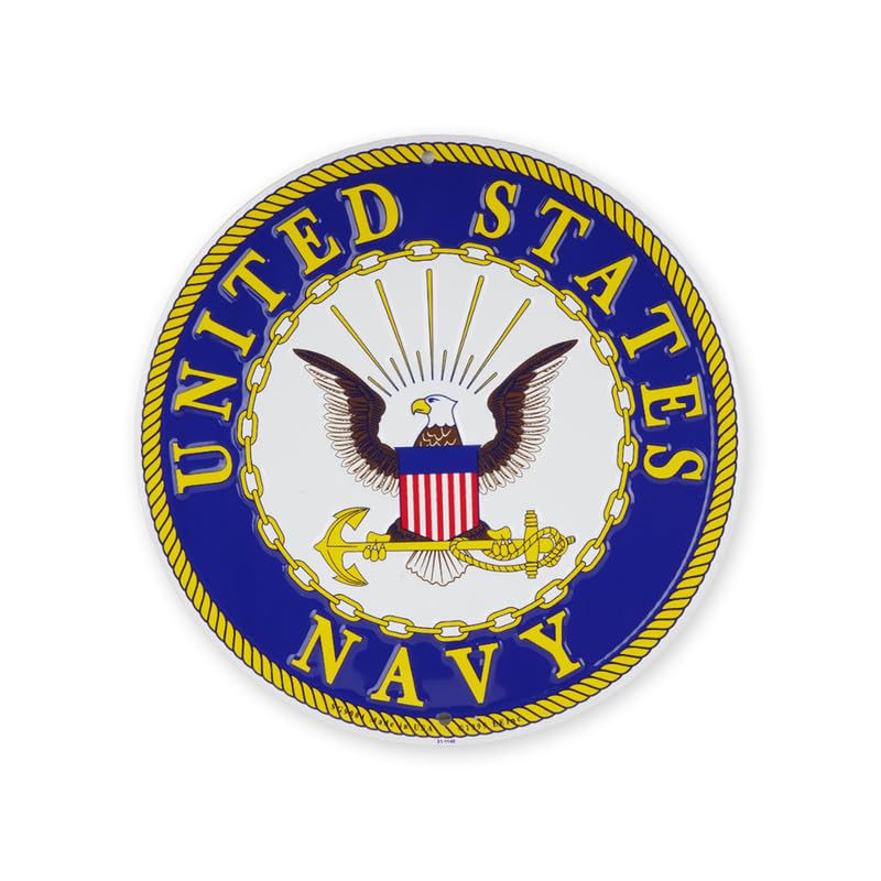 United State Navy Decorative Metal Wall Plate for Home,Office or Man Cave Very sturdy 2 holes for easy hanging anywhere Great gift for your fellow United States Navy member Officially Licensed product