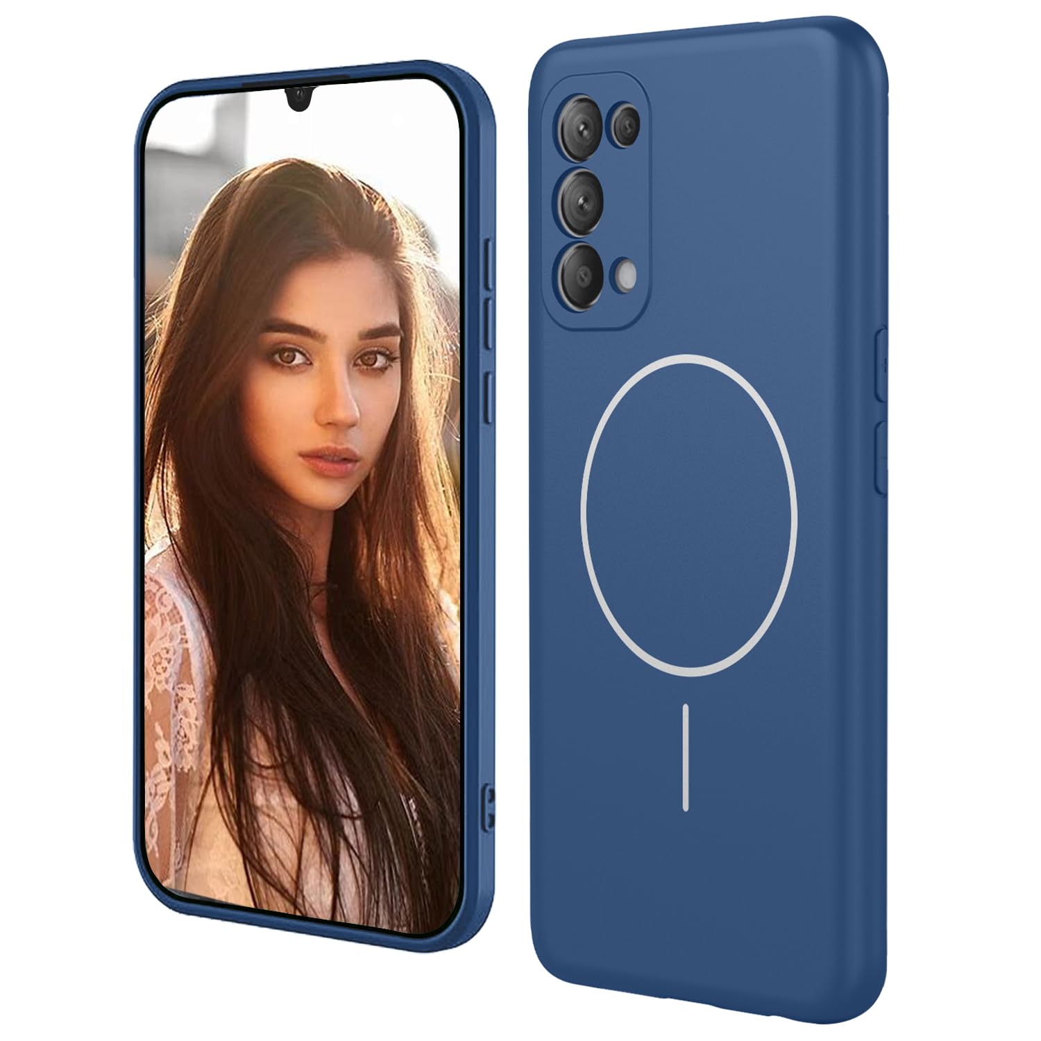 HAOYE Cover Per OPPO Find X3 Lite, Custodia Morbida TPU Con Anello 360° E Supporto Magnetico, Design Galvanico Elegante, Nero - 3