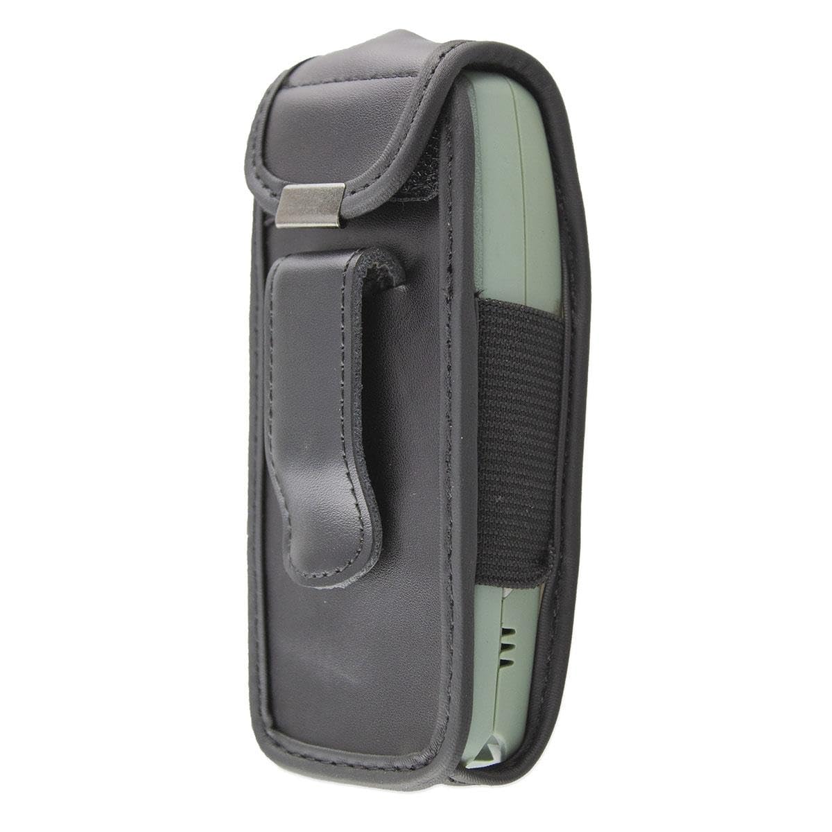 Custodia In Vera Pelle Con Clip Da Cintura Per Nokia 3410 - Caseroxx - Protezione Con Finestra Trasparente (Nero)