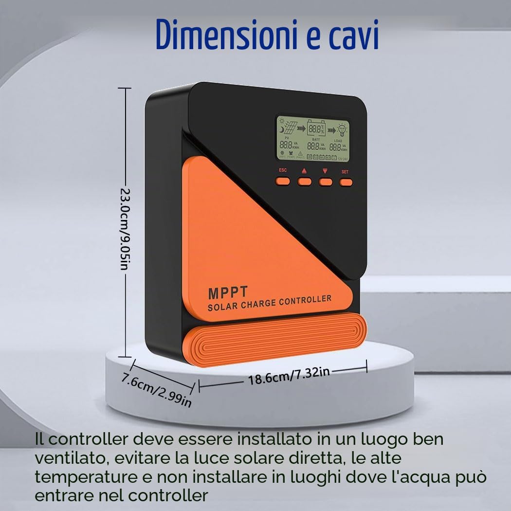 Y&H MPPT 40A Pannello solare regolatore di carica 12V 24V Auto Doppio USB Display LCD MAX 100V ingresso PV Per Batterie Al Piombo/LifePO4 Regolatore Intelligente Pannello Solare