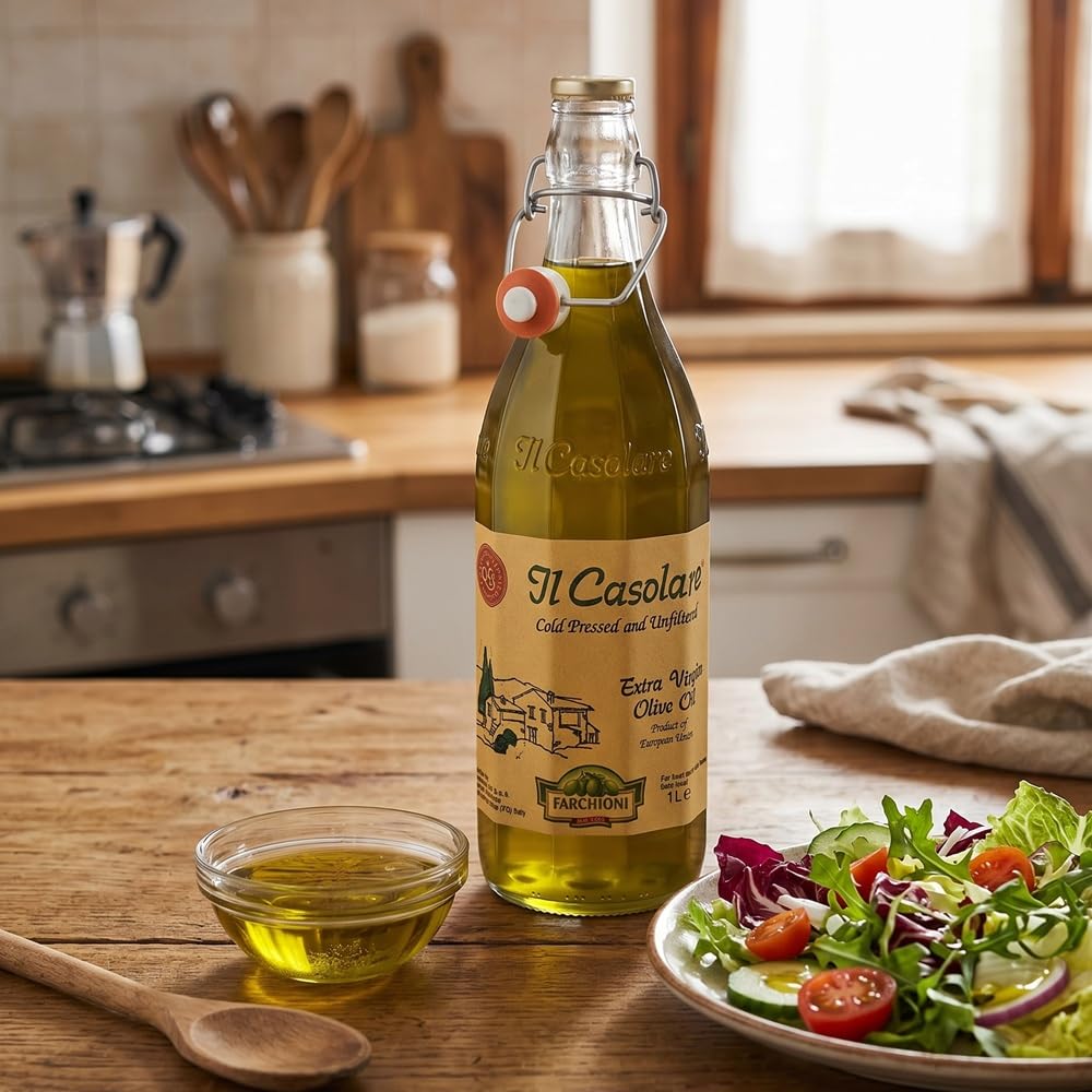 Farchioni Il Casolare - Huile d'Olive Extra Vierge - Extraction à froid - Non Filtrée - 1 Litre | Extraction à froid | Non Filtrée