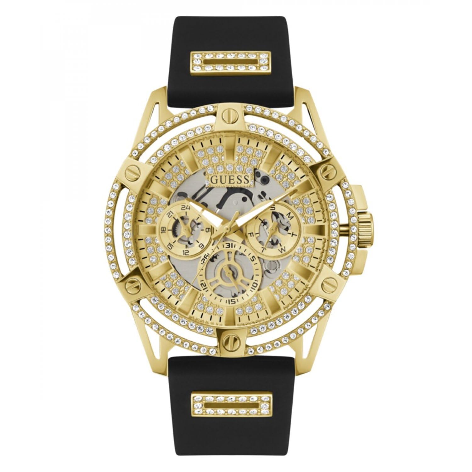 GUESS Men Analog Quartz Watch with Silicone Strap GW0537G2