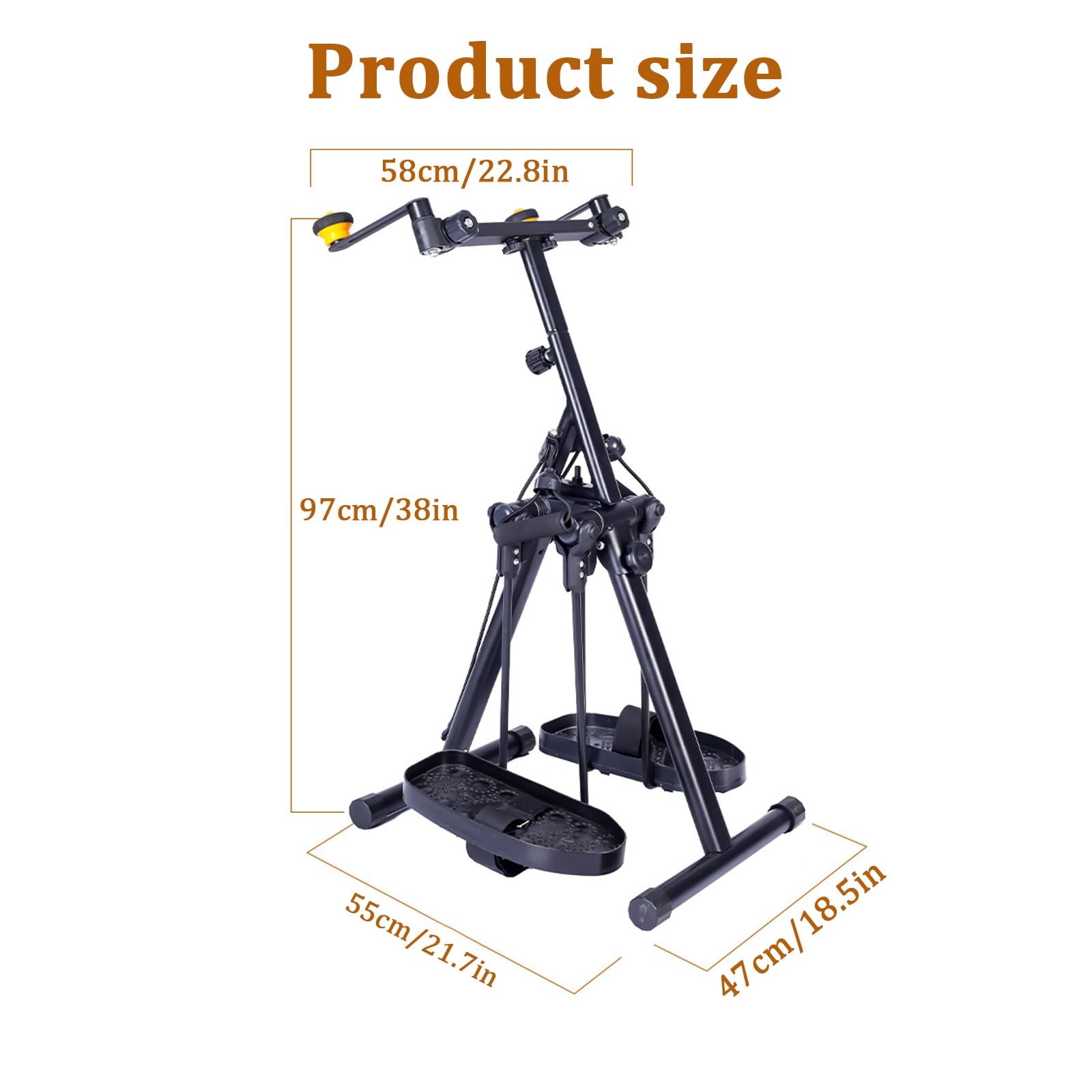 Adjustable Home Pedal Exercise Bike for Total Body Workout - Senior & Elderly Friendly, 250kg Load Capacity, 360° Rotation Design,with Adjustable Resistance, Shoulder Joint, Elastic Pull Ring & Lower