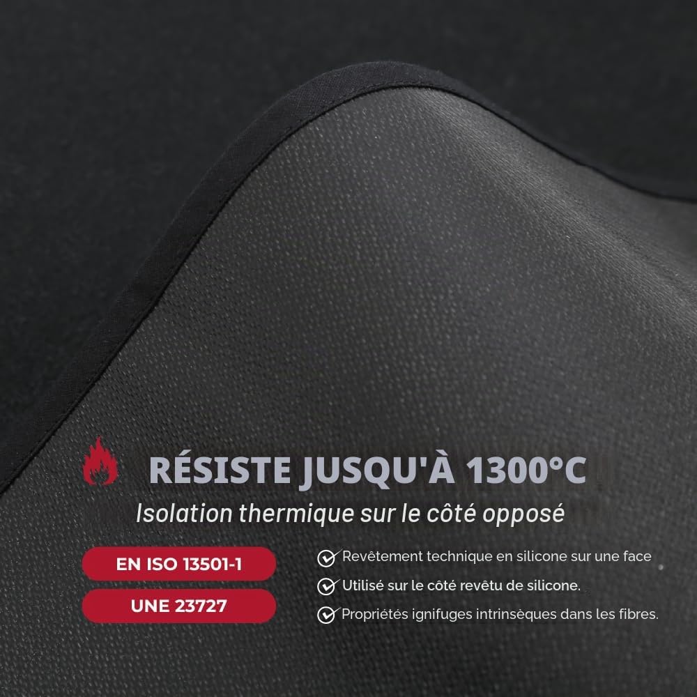 TEXFIRE Couverture de Soudage 1300°C Isolant Thermique 100x150 cm