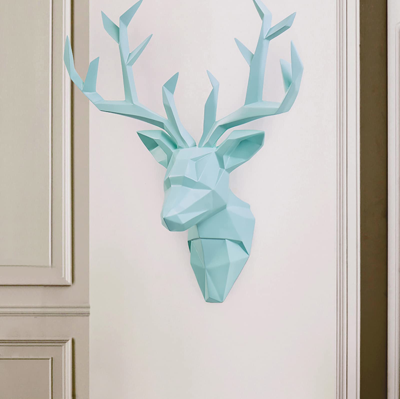 Amazon.co.jp: 現代 ジオメトリック 鹿の角 壁の彫刻,樹脂 フェイク