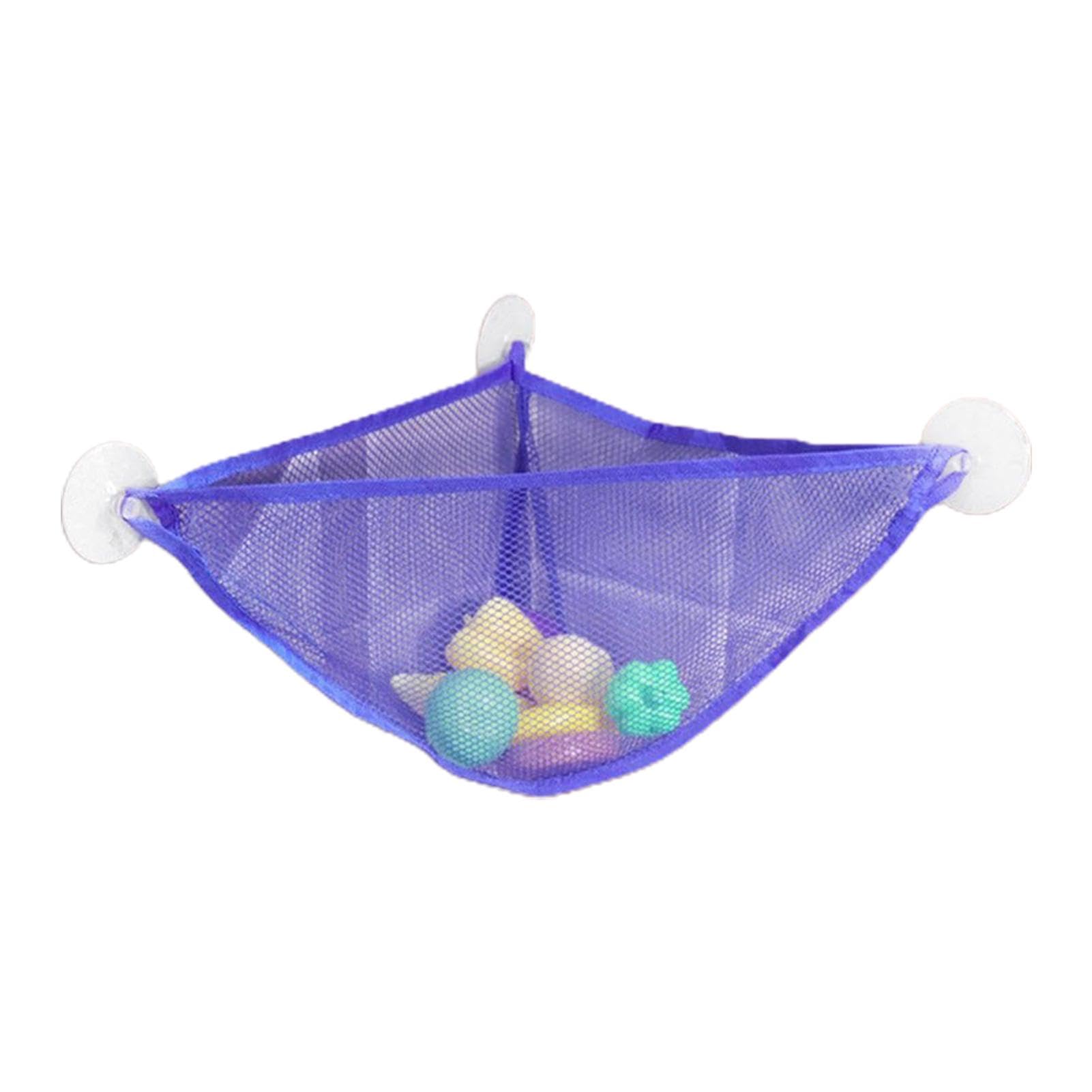 Organizer Per Giocattoli Da Bagno A Forma Di Triangolo - Rete A Asciugatura Rapida Con Ventose Forti, Bianco, 42x18 Cm