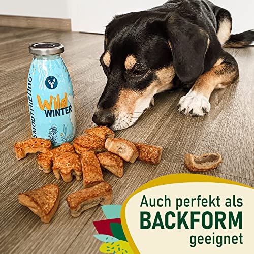 SmoothieDog Eiswürfelform aus Silikon + 6x Trinkpause (Ente) je 250ml Hundesmoothie - Hundeeis selber machen - BPA-frei, Eisform, Herz, Stern, Pfote, Knochen, Eiswürfelform, Hundekekse backen