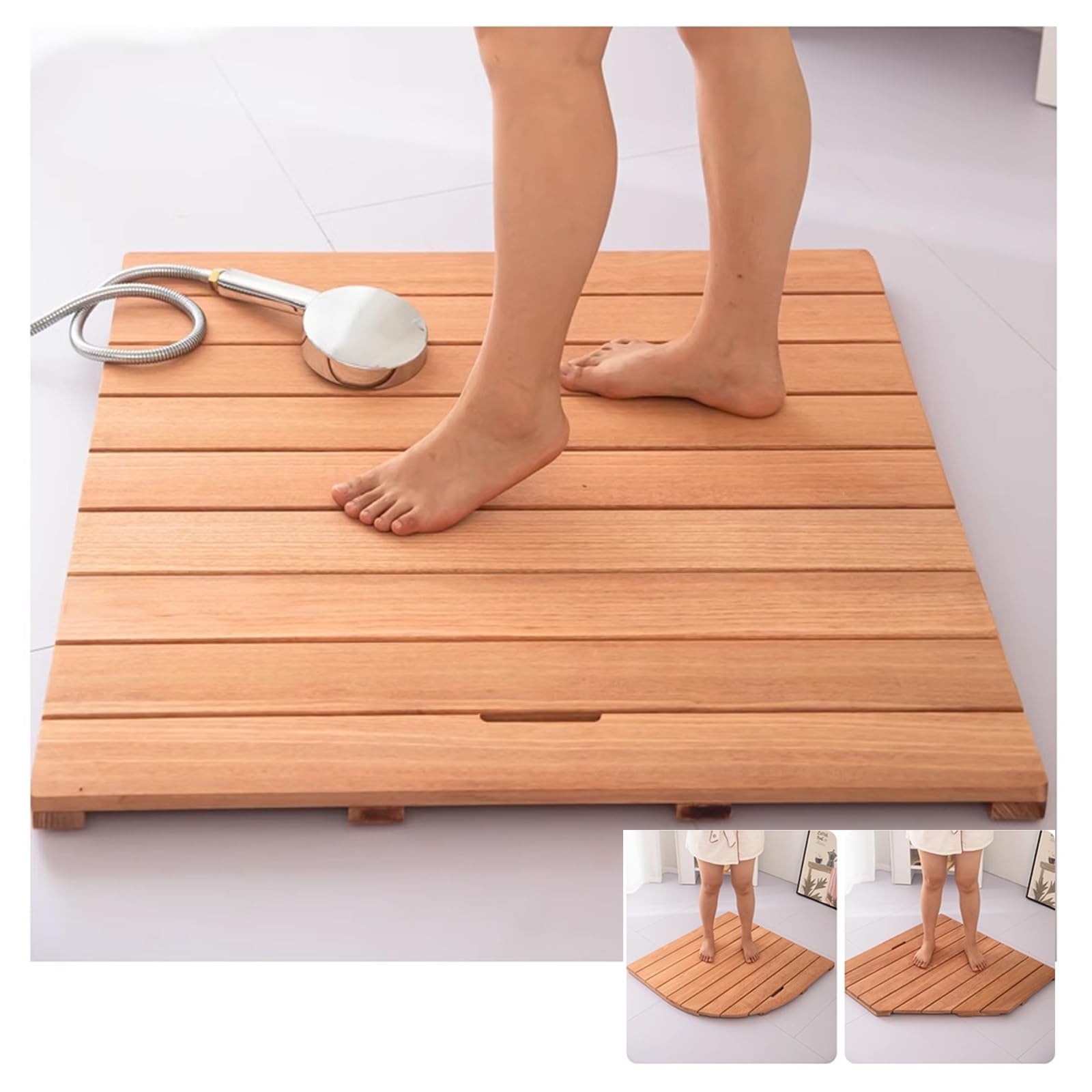 Amazon.com: ZXCVASDF Bathroom Non-Slip Wooden Bath Mat